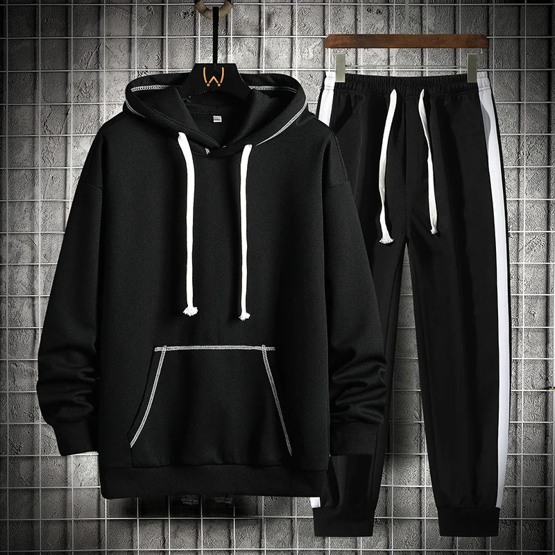 Casual Set Men's Spring and Autumn 2023 New Youth Loose Fit Free Wear Sweatshirt+Sweatpants Two Piece Set Men's Street Clothing