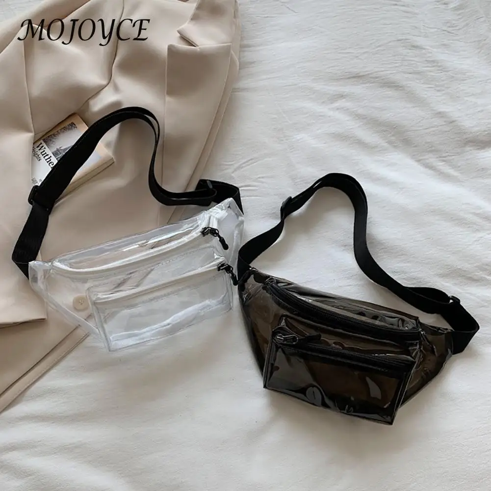 

Clear PVC Fanny Pack Waterproof Messenger Waist Purse Transparent Women Men Travel Belt Bag Phone Pouch Women's Fashion Bag 2022
