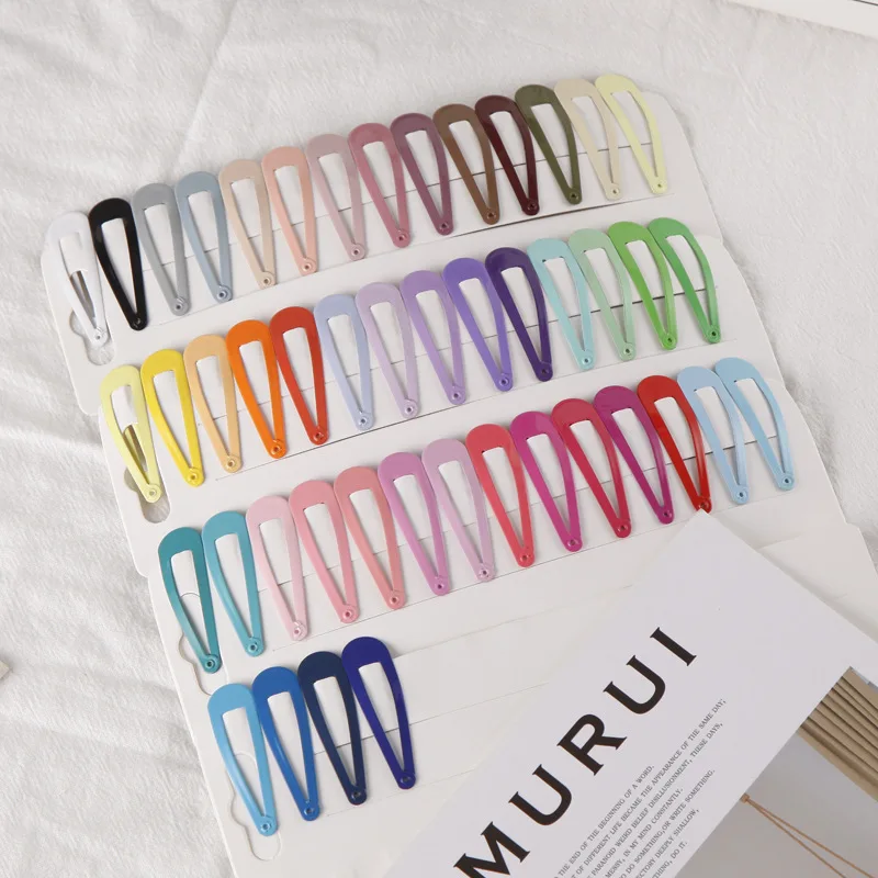 

20Pcs/Lot Children Solid Paint Hairpin BB Hair Clip Water Dripping Frosted Barrette Candy Matte Headdress Girls Hair Accessories