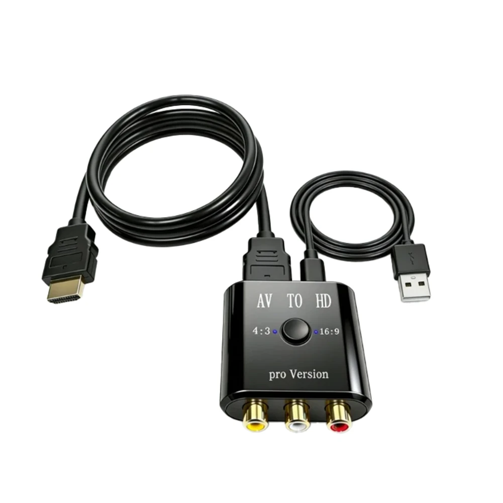 Фото (A30I) Конвертер RCA AV в HDMI-совместимый, AV/CVSB L/R Video Box, поддержка HD 1080P, выход NTSC/PAL №5