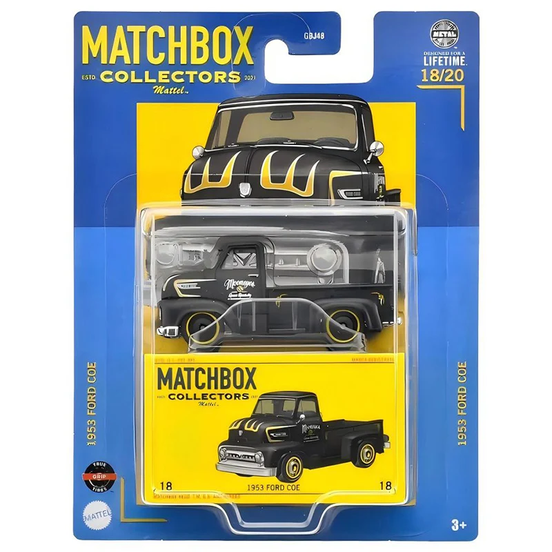 Модель автомобиля из литого сплава 2024-GBJ48 Matchbox 1/64 1973 Savanna RX-3 18 Jeep Wrangler JL 1953 Ford COE V8