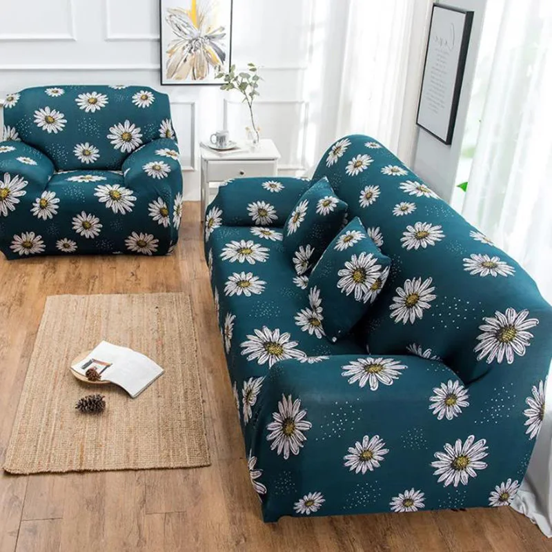 

Floral Printed Slipcovers Stretch Plaid Sofa Covers for Living Room Elastic Couch Chair Cover Sofa Towel Home Decor 1/2/3/4-seat