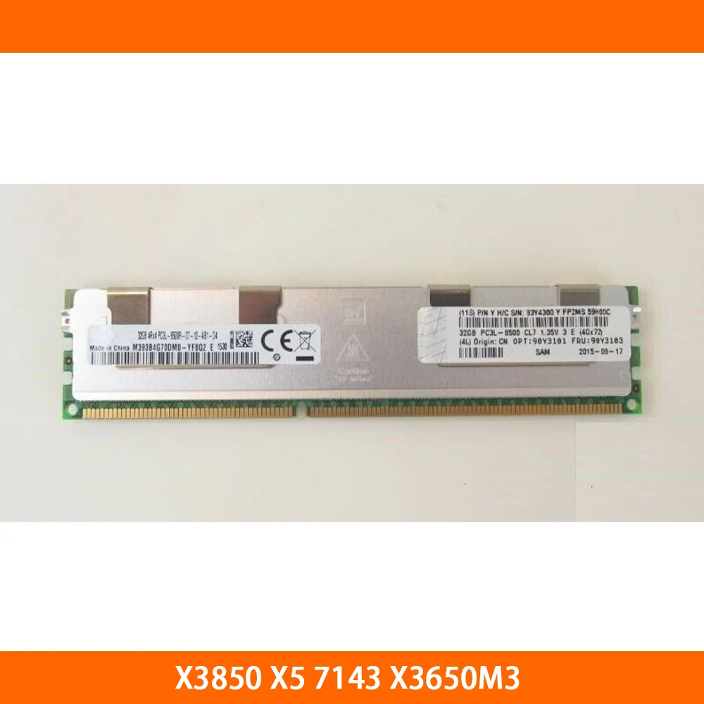 Server Memory For IBM X3850 X5 7143 X3650 M3 90Y3101 90Y3103 32G 8500R DDR3 1066 Fully Tested