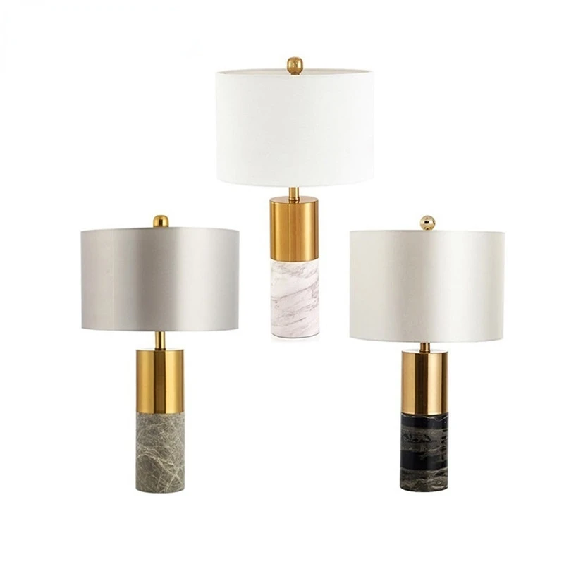 

Table Lamp Marble Bedside LED Desk Light Luxury Creative Decorative for Home Bedroom Living Room Office Hotel