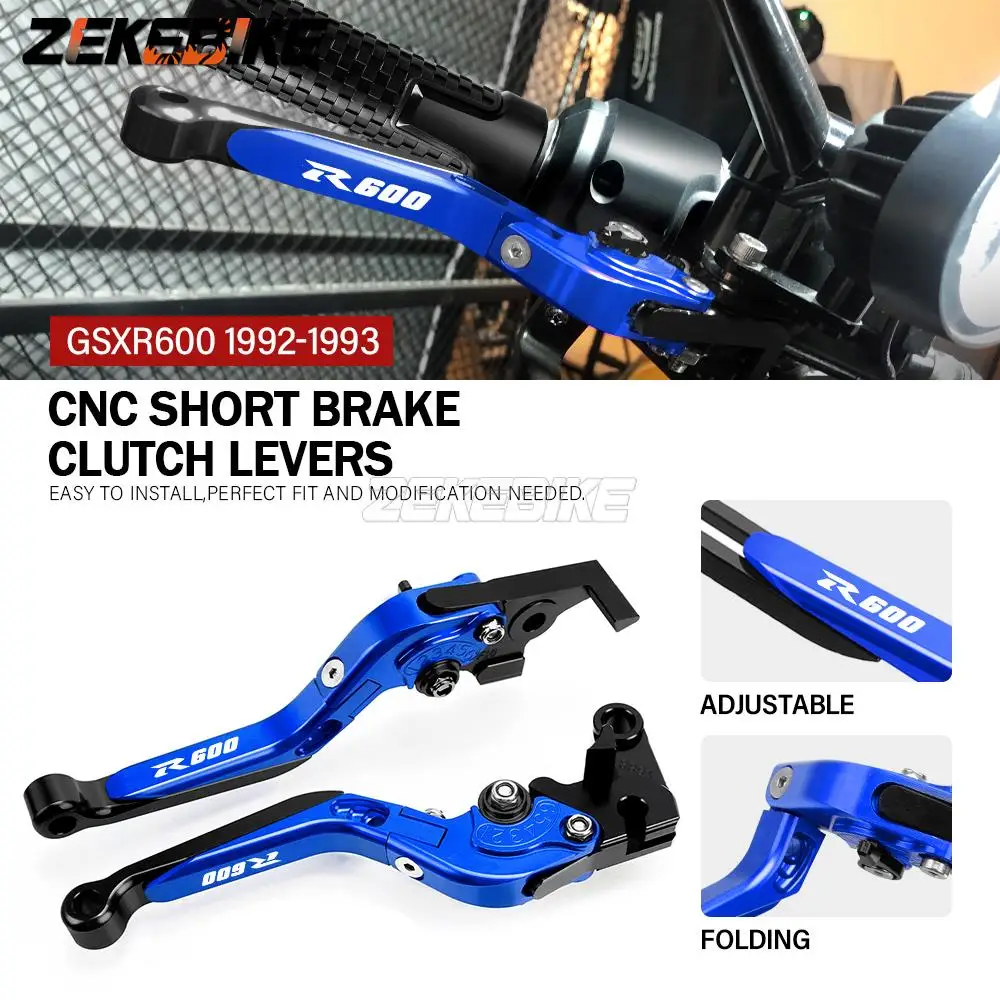 

Motorcycle Hand Brake Clutch Adjustable Collapsible Levers Handle Folding Extendable grip FOR SUZUKI GSXR600 GSX-R 600 1992 1993