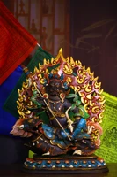 13 tibetan temple collection old bronze painted treasure king duo wen tian wang worship buddha town house exorcism