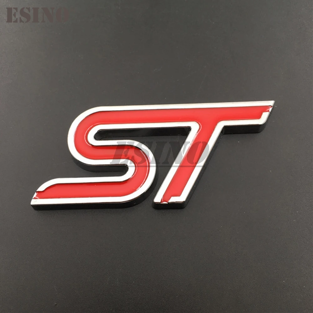 

3D ST значок для багажника автомобиля из цинкового сплава, эмблема для заднего корпуса автомобиля, аксессуары для задней двери, клейкий значок для Ford Focus Fiesta Edge