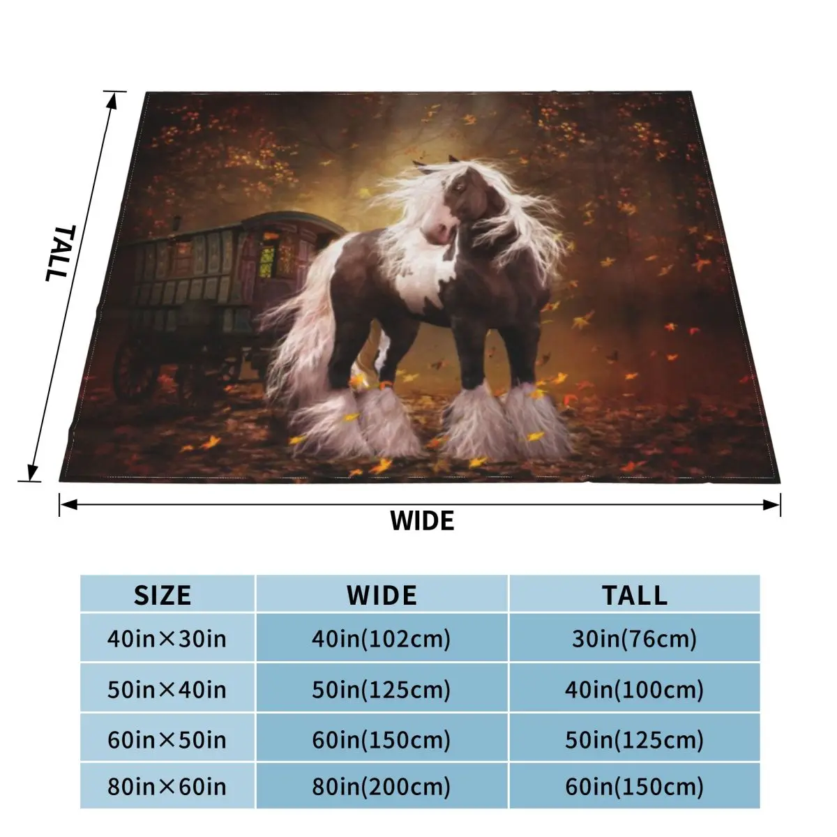 Цыганское золотисто-цыганское одеяло Vanner Horse ультрамягкое Флисовое