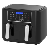 digital non oil convection rotisserie dehydrator bake reheat electric toaster 9l double two basket air fryer
