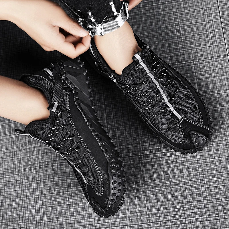 Мужская Летняя походная обувь дышащие Нескользящие кроссовки из резины для