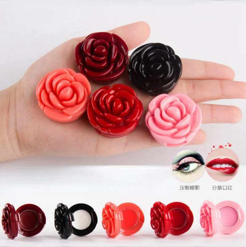 

10pcs Rose Flower Empty Eyeshadow Case Lipstick Box Cosmetic Packing Container Refillable Foundation Makeup Dispenser With