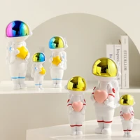 creative astronaut miniatures ornament resin nordic light luxury home living room desk accessories figurines for interior gift