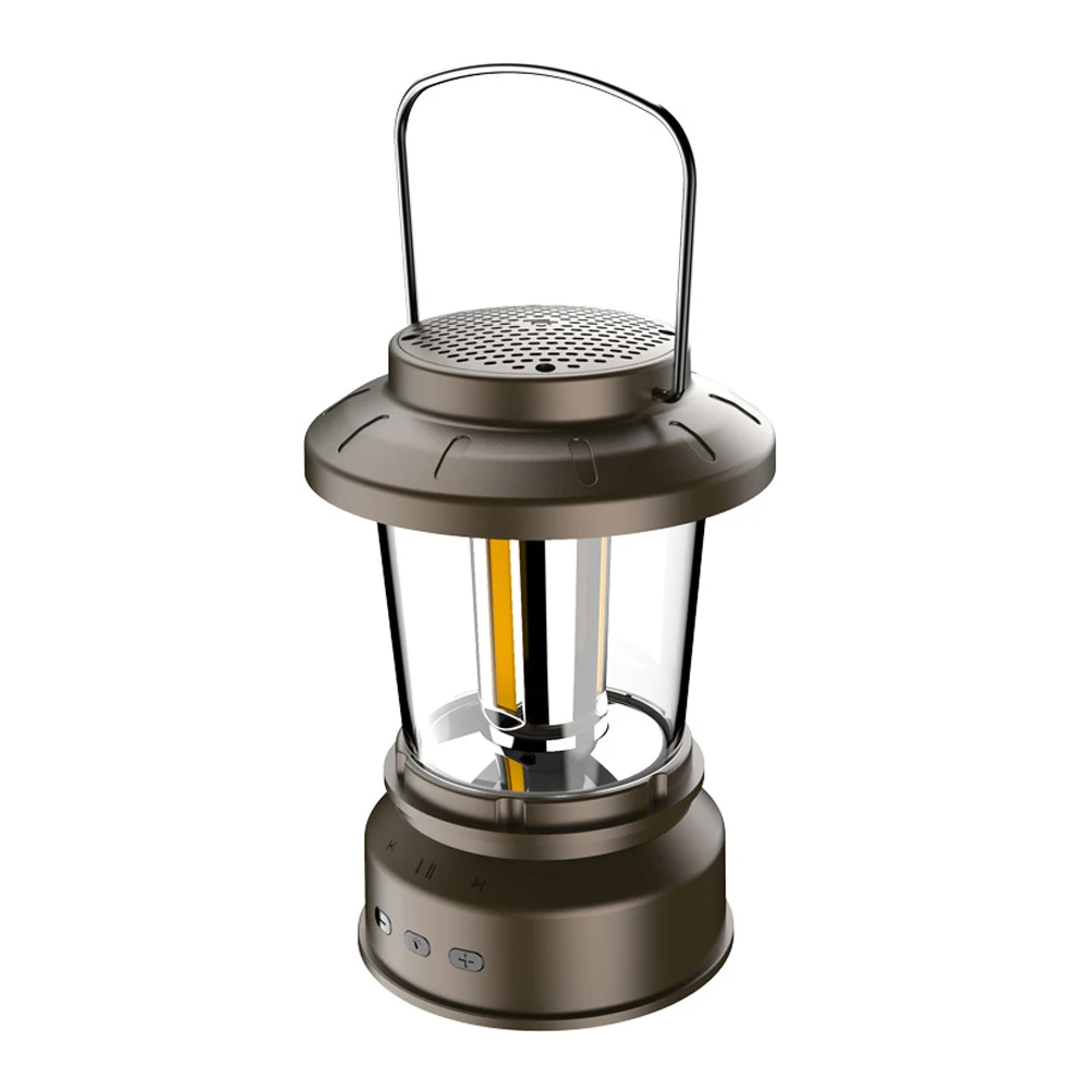 

Outdoor Camping Portable Retro Lantern BT Speaker Light Tent Lamp USB Rechargeable Night Handhel Emergency Lights