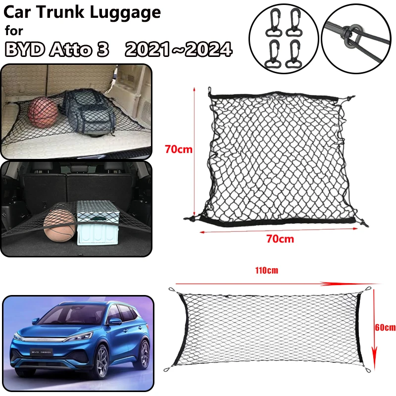 

Car Trunk Net For BYD Atto 3 Yuan Plus EV Accessories 2021 2022 2023 2024 Back Rear Organizer Elastic Luggage Bag Holder Pocket