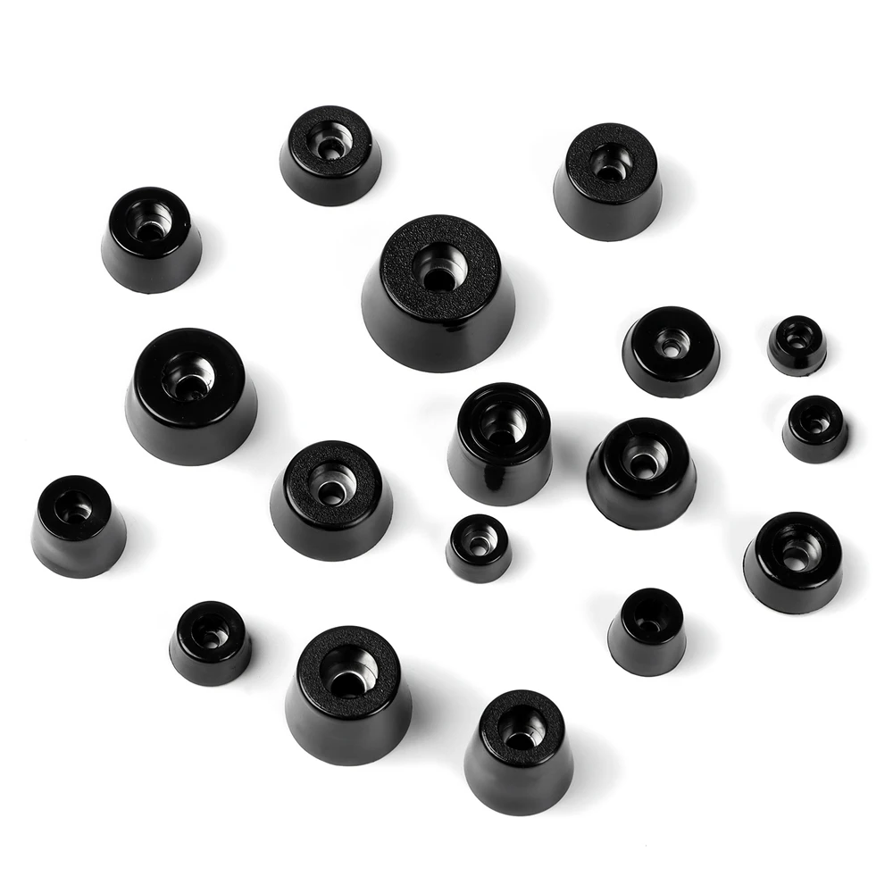 

10Pcs Anti Slip Furniture Legs Feet Black Speaker Cabinet Bed Table Box Conical Rubber Shock Pad Floor Protector Furniture Parts