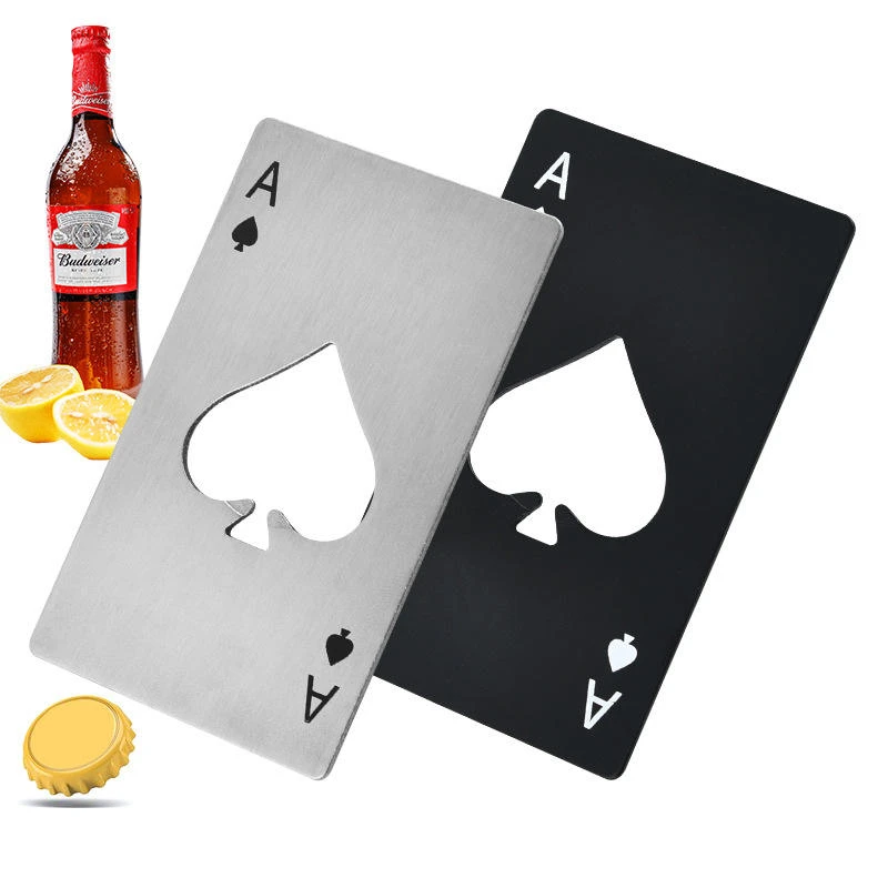 

Creative Poker Credit Card Spades Beer Bottle Opener Personalized Stainless Steel Bottle Opener Party Bar Tool Groomsmen Gifts