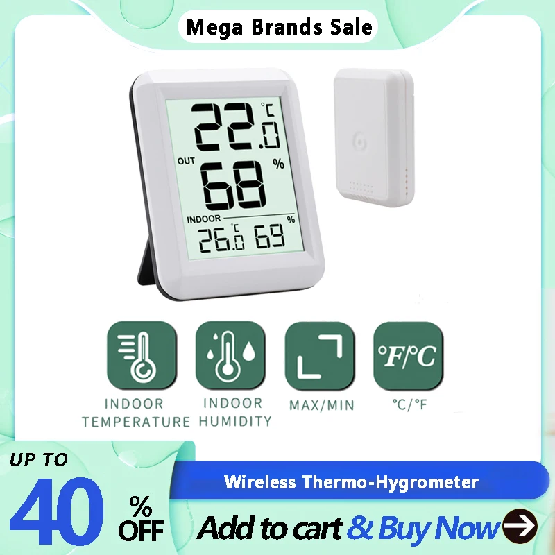 

Беспроводной Измеритель температуры и влажности, бытовой электронный прибор для измерения температуры и влажности с цифровым дисплеем