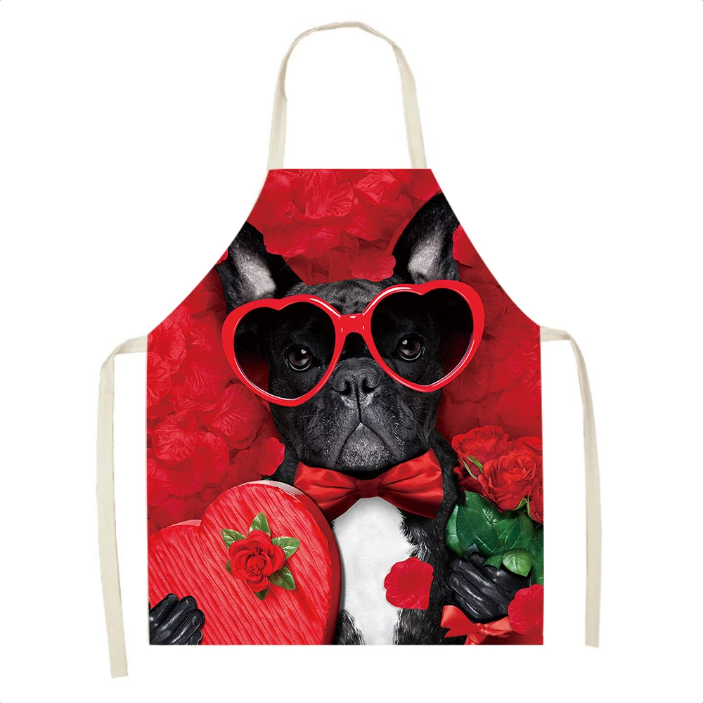 

Фартуки для выпечки в виде милой собаки, хлопковые льняные фартуки без рукавов для женской домашней уборки
