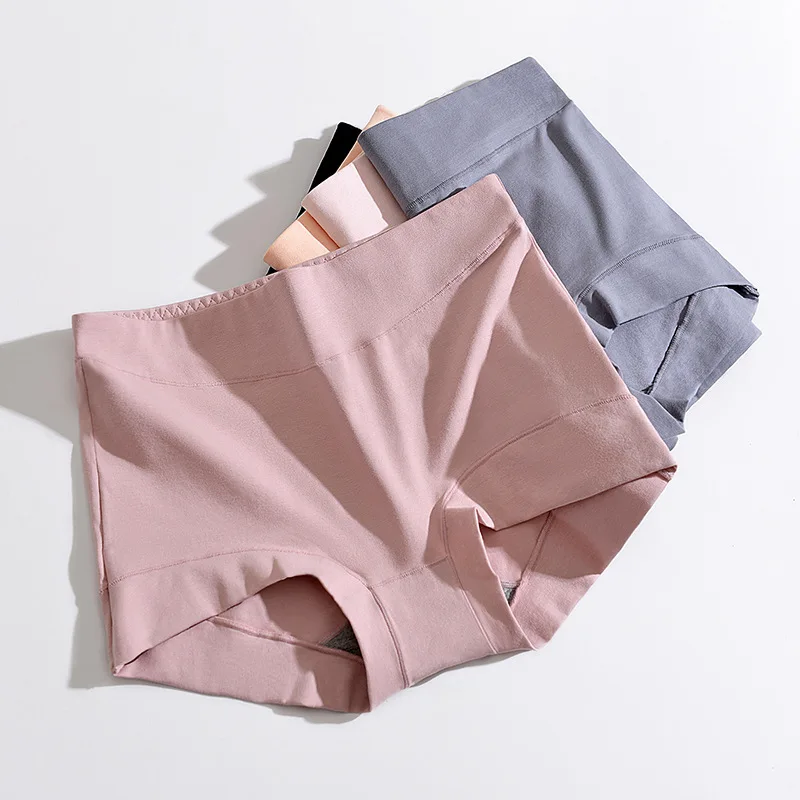 

M-4XL High Waist Briefs Plus Size Panties Women's Underwear Lingerie Cotton Antibacterial Underpants Boyshort Female Intimates