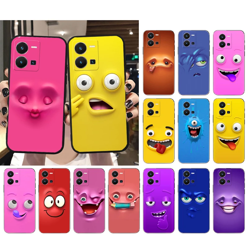 

Art Funny Faces Phone Case For VIVO Y53S Y33S Y22S Y11S Y31 Y21 Y70 Y20 Y21S Y72 Y35 Y51 Y01 V23E V21 V23 V21E Case
