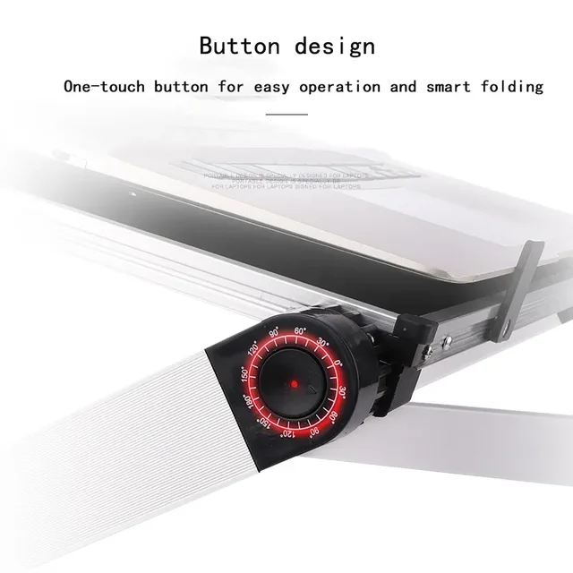 Laptop Desk Portable Adjustable Aluminum Ergonomic TV Bed Laptop Tray PC Table Stand Notebook Table Desk Stand With Mouse Pad 4