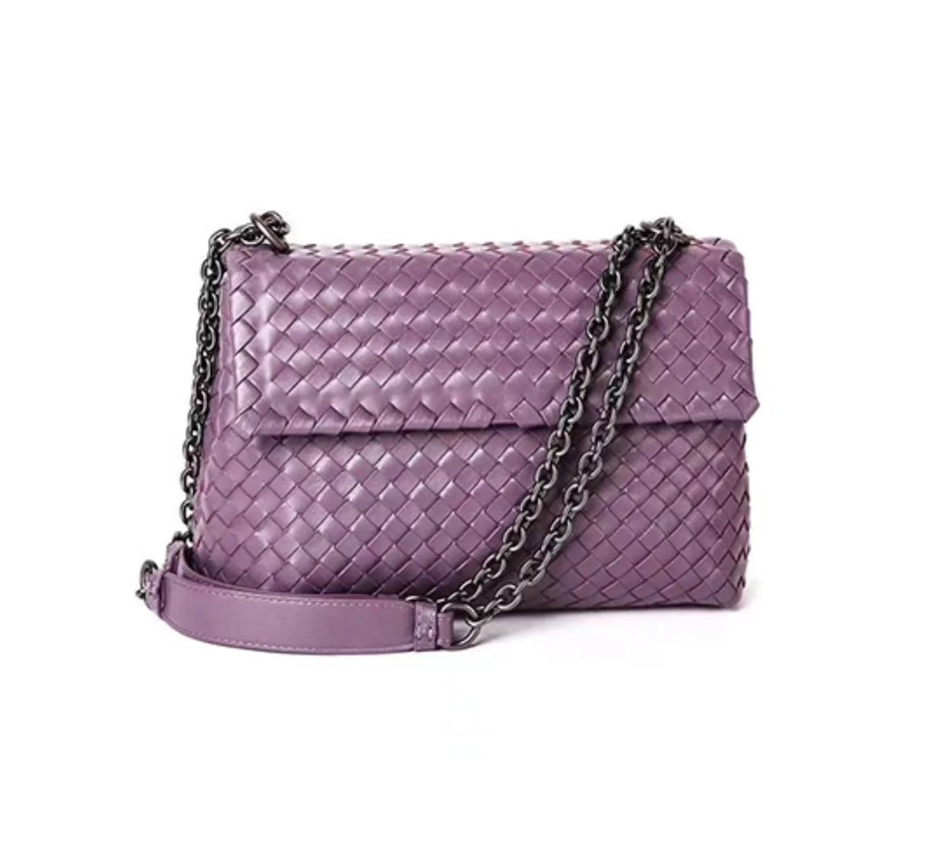 

Designer New Genuine Leather Bags Women's Handbags Brand Classic Woven Shoulder Bag Satchel Purse Hobo Cross Body Bag Purple