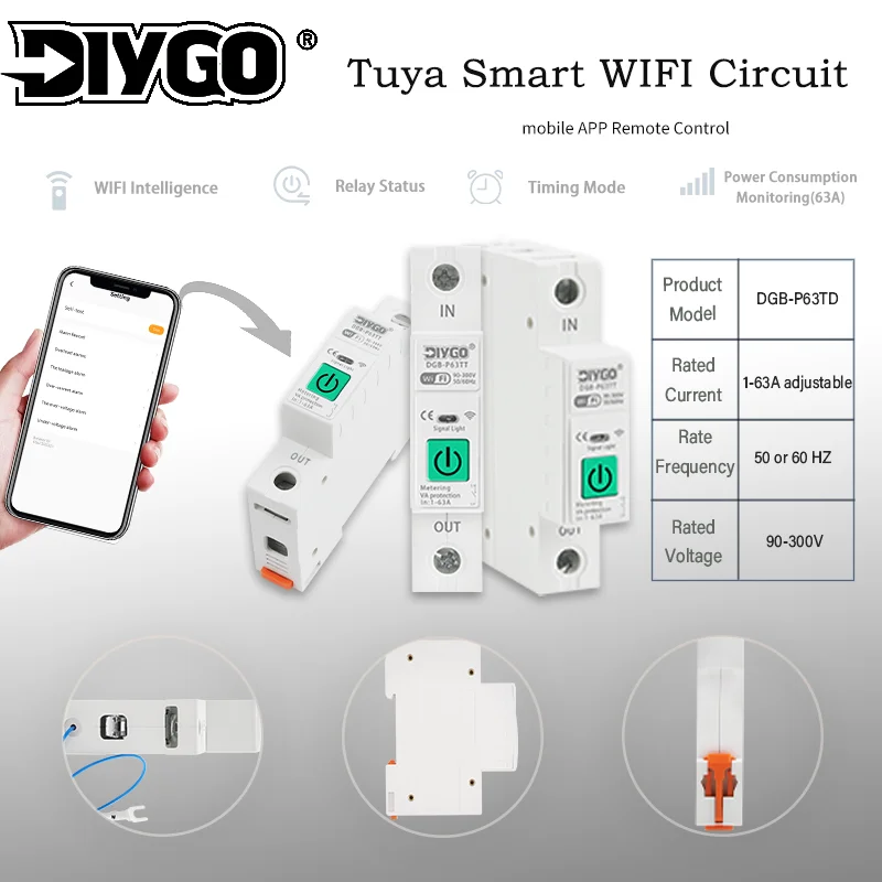 Автомат защити цепи DIY GO TUYA WIFI