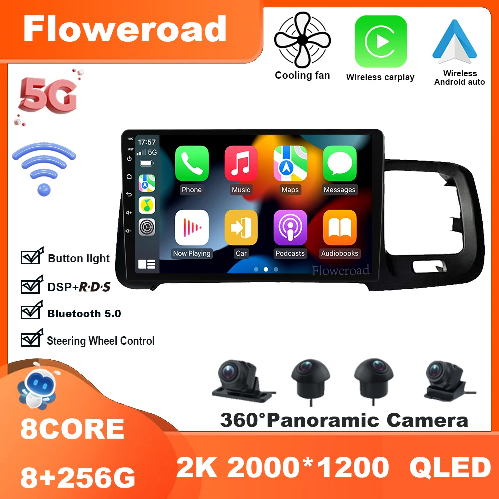 

Android13 Автомагнитола Multimedi видеоплеер Навигация стерео для Volvo S60 V60 2008-2020 Carplay авто 5GWiFi BT5.0 DSP GPS