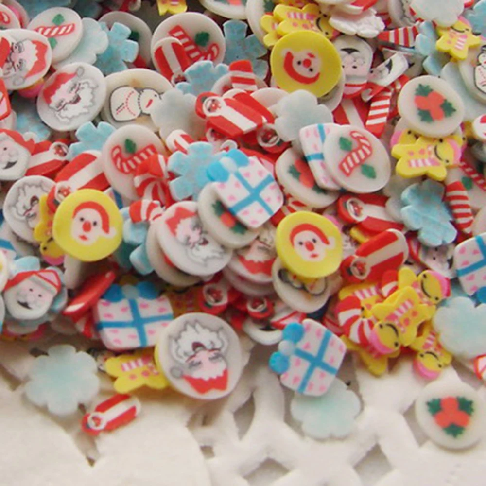 

Fashion 1000PCS 5mm Nail Art 3d Mulity Style Mix Color Tiny FeatherFimo Slices Polymer Clay DIY Beauty Nail Stickers Decorations