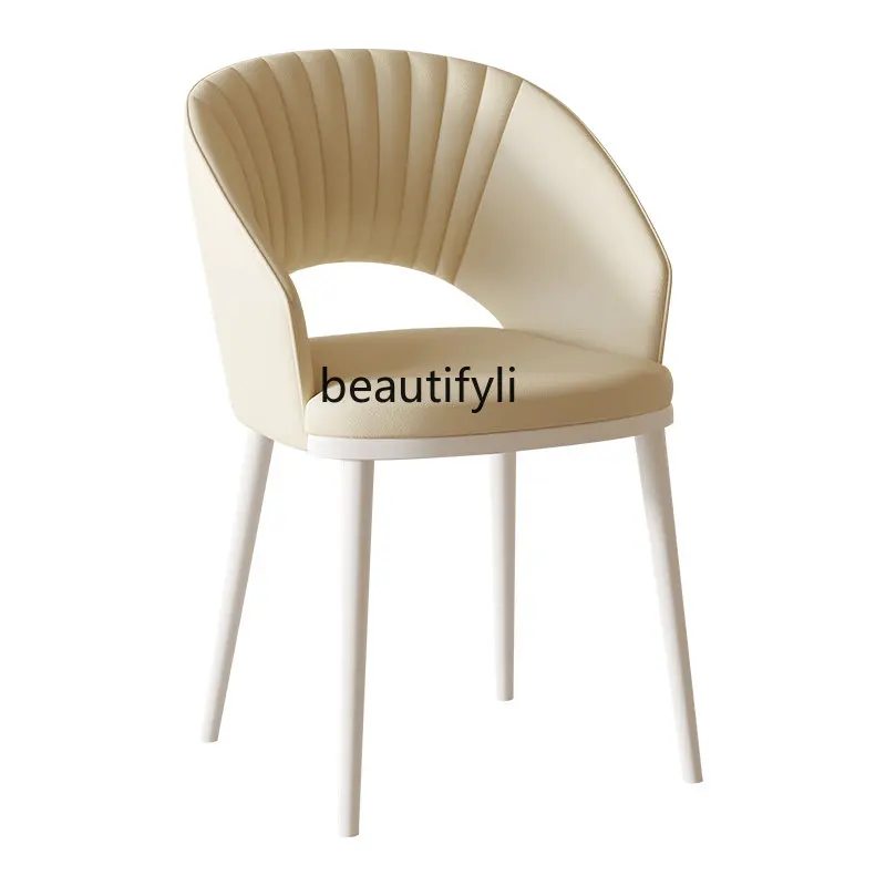 

Simple Modern Home Dining Chair Leisure Negotiation French Soft Bag Thickened Home Creative Cream Style Chair