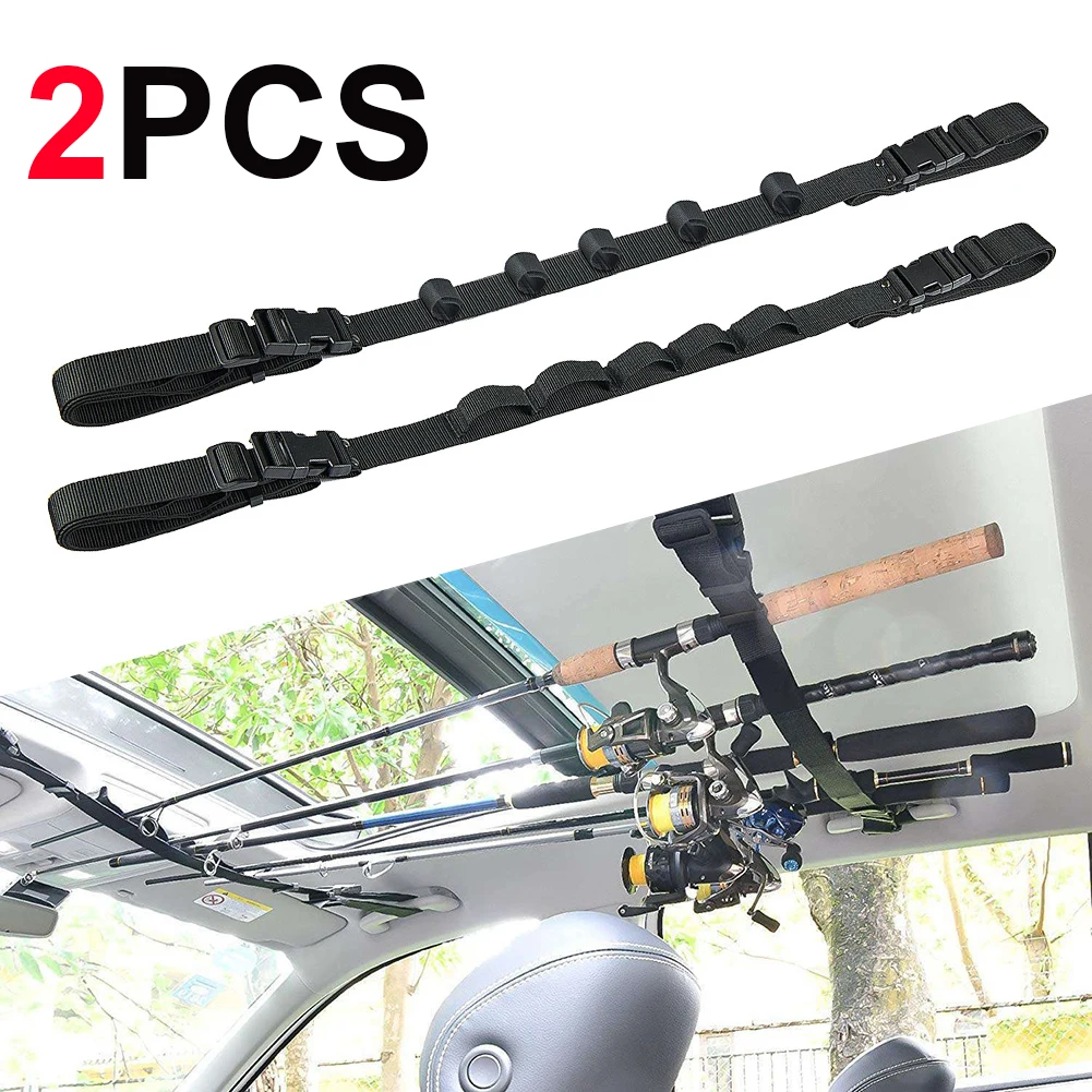 

Car Mounted Storage Rack Fishing Rod Gear Holder Vehicle Fishing Rod Rack Holder Strap Car Organizer Belt Carrier for SUV Van