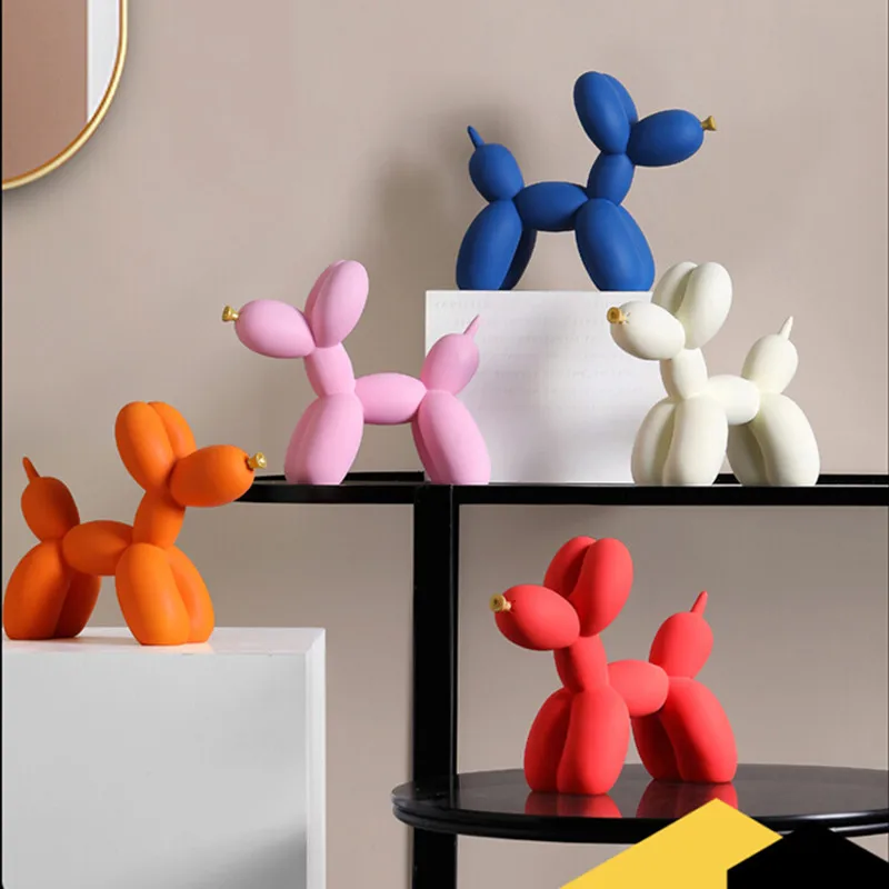 

Nordic Style Bedroom Accessories Creative Balloon Dog Desktop Ornaments Lovely Objects Cartoon Figurines Fairy Garden Miniatures