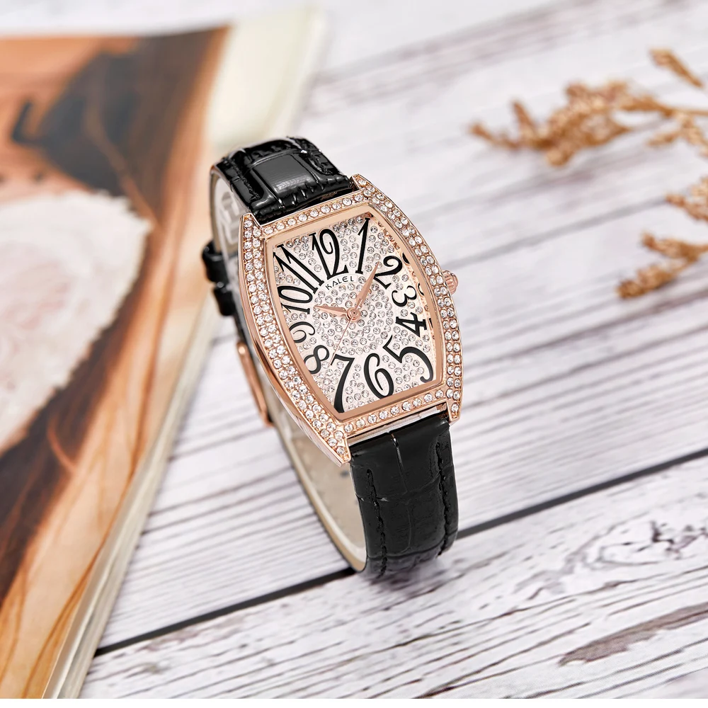 

Vintage Classic Rectangle Watch for Women Roman Style Dress Clock Rectangle Rose Gold Rhonestone Relogio Feminino Zegarki