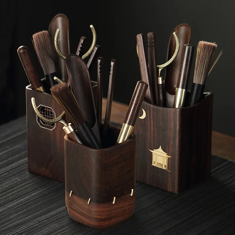 

Crafts Chinese Tea Brushes Cleaning High Quality Puer Creative Tea Brushes Set Sandalwood Bamboe Klopper Kitchen Supplies