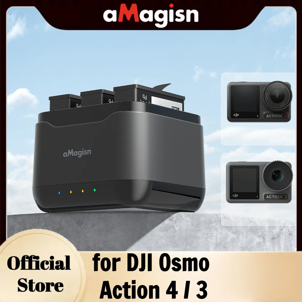 aMagisn Charge Hub 3-канальное зарядное устройство с хранилищем карт TF совместимое