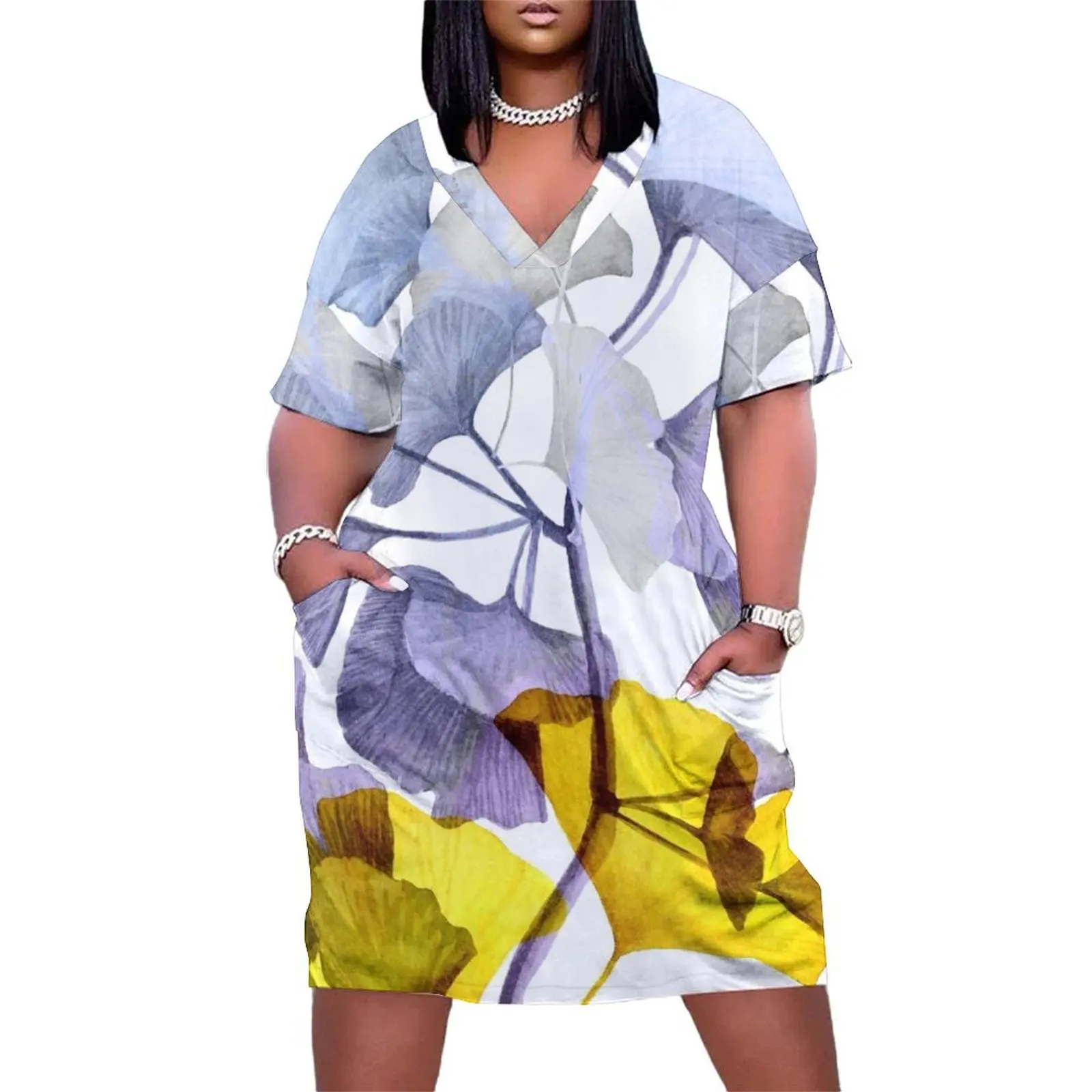 Женское свободное платье из полиэстера и спандекса Ginko