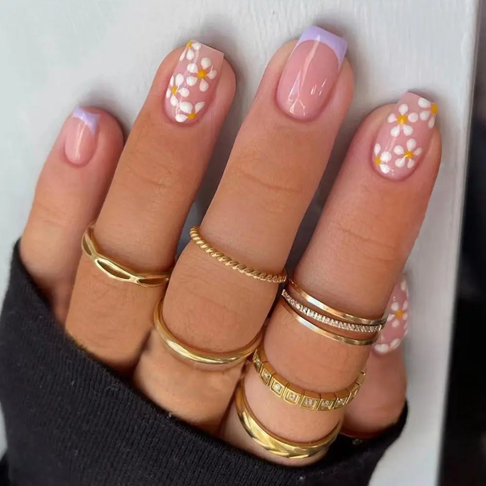 

24 шт., накладные ногти с клеем