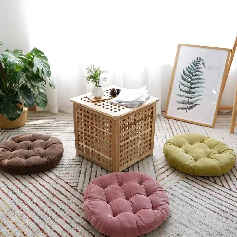 

Inyahome Meditation Floor Round Pillow for Seating on Floor Solid Tufted Thick Pad Cushion for Yoga Balcony Chair Seat Cushions