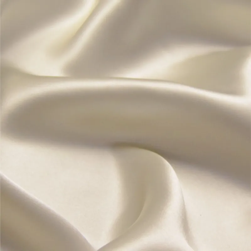 Шелковая бежевая однотонная креп-атласная ткань 16 м высококачественная для