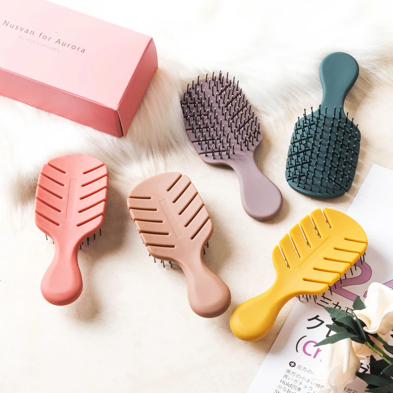 

Массажная расческа в форме полых листьев, Антистатическая Женская портативная щетка для волос, для сглаживания вьющихся волос, для укладки