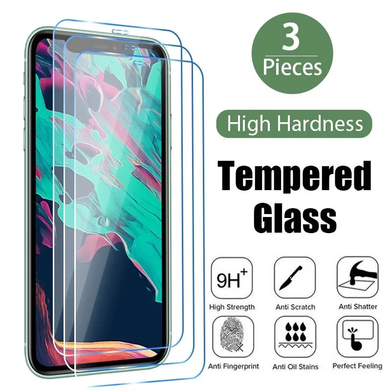 

Защитное стекло для iPhone 13 11 Pro Max Mini XR X XS, закаленное стекло для iPhone 12 Pro Max 7 8 6S Plus 5S SE 2020, 3 шт.