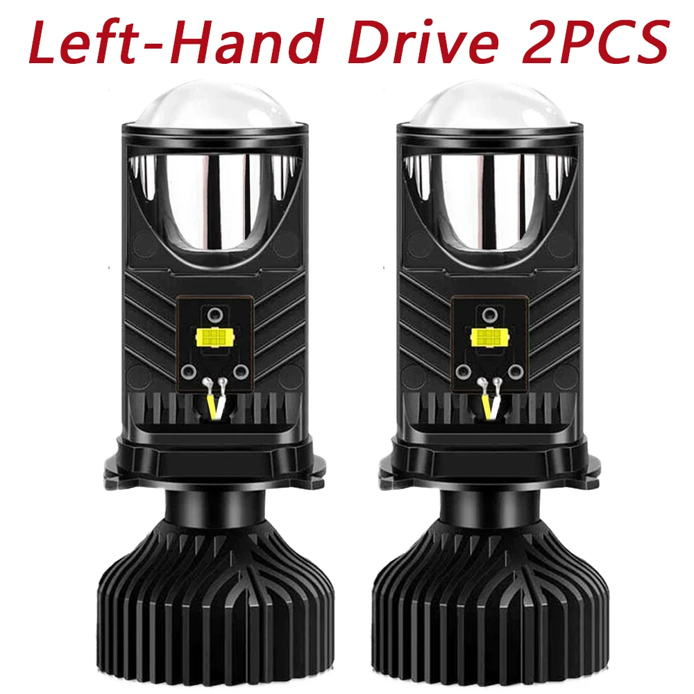 Светодиодные проекционные линзы H4 Автомобильные светодиодные фары Canbus 6000K Высокие / Низкие световые лампы с турбовентилятором 22000 LM 90W для автомобилей / мотоциклов 12V