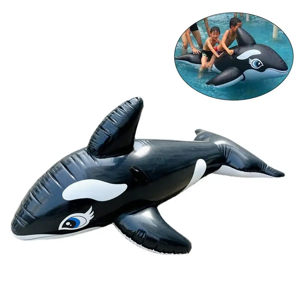 

Floating Bed Whale-Shaped Fast Inflatable Toy Black Lifelike Adorable Sporting Goods Strong Handle Children Holiday