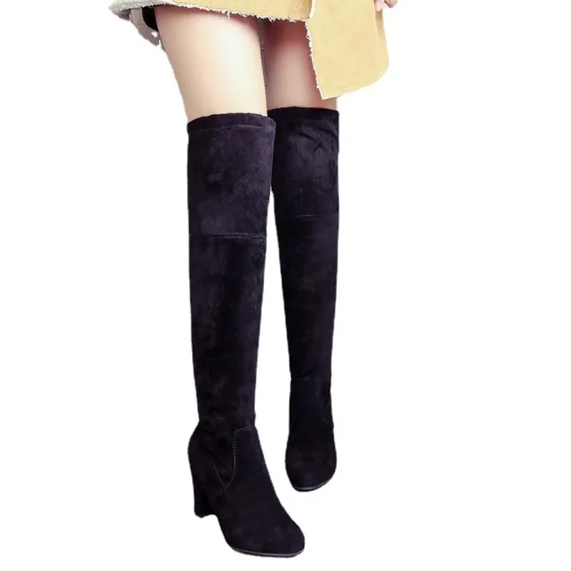 Новые осенние и зимние ботинки больших размеров 2024 узкие сапоги выше колена