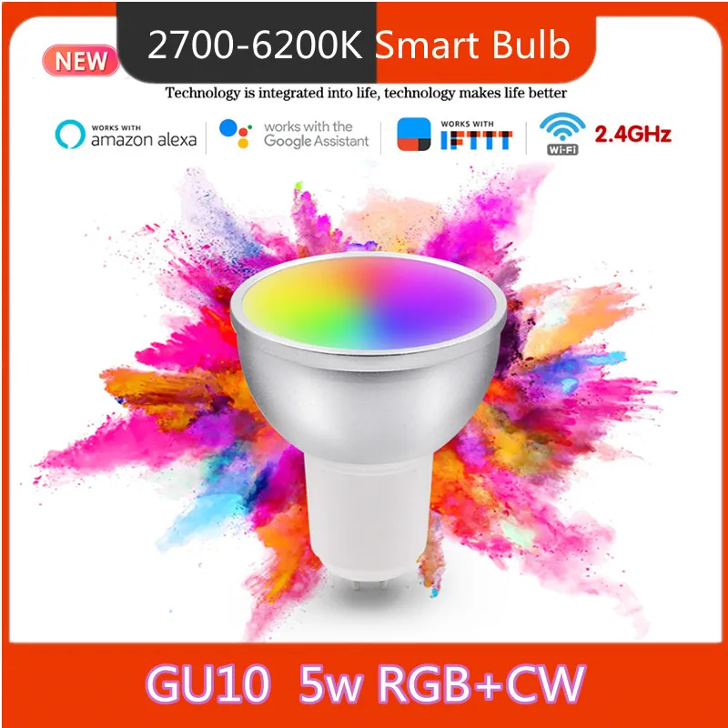 

Умсветильник лампа GU10 с поддержкой Wi-Fi и дистанционным управлением, 5 Вт