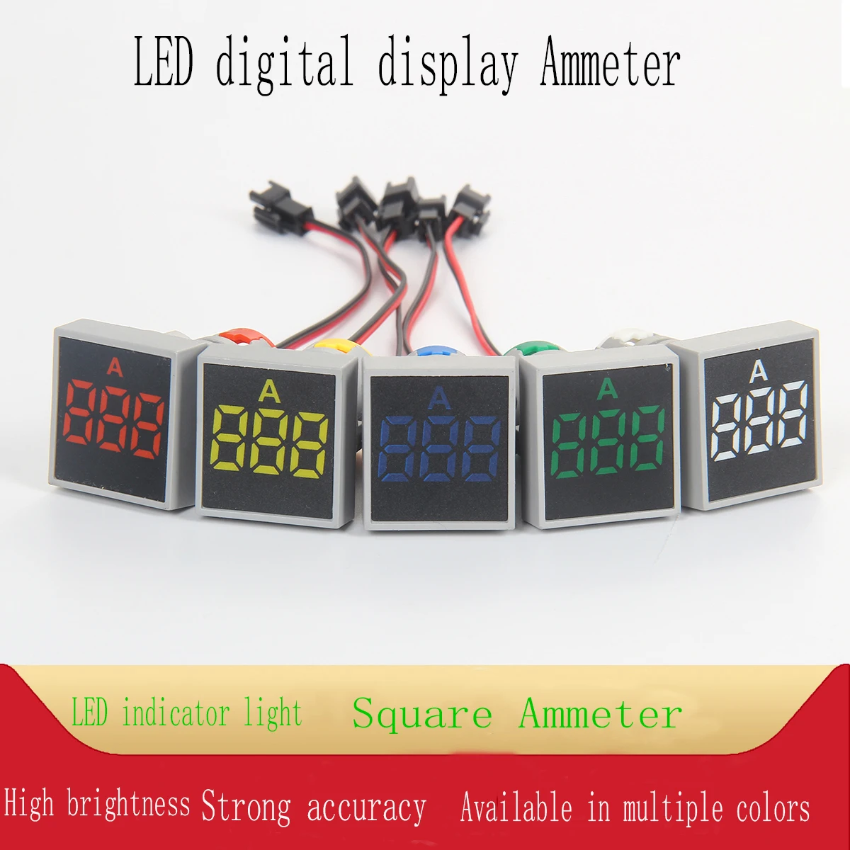 

1Pcs AD101-22AM Signal Lamp With Current Indication 0-100A Opening 22mm Digital Display Current AD16-22AM