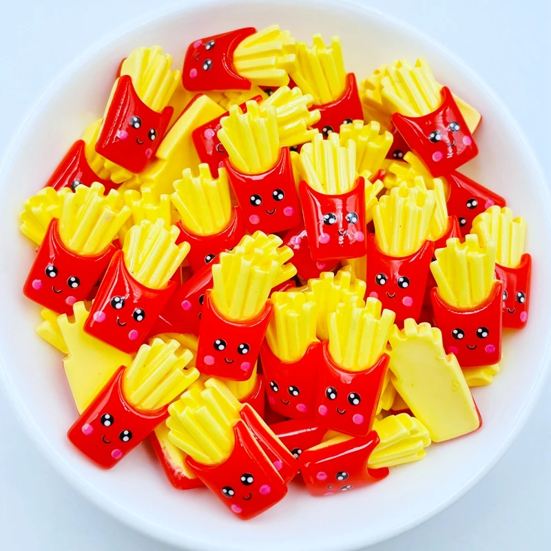 10 шт. новые милые Мультяшные кавайные мини картошки фри с плоской задней стороной