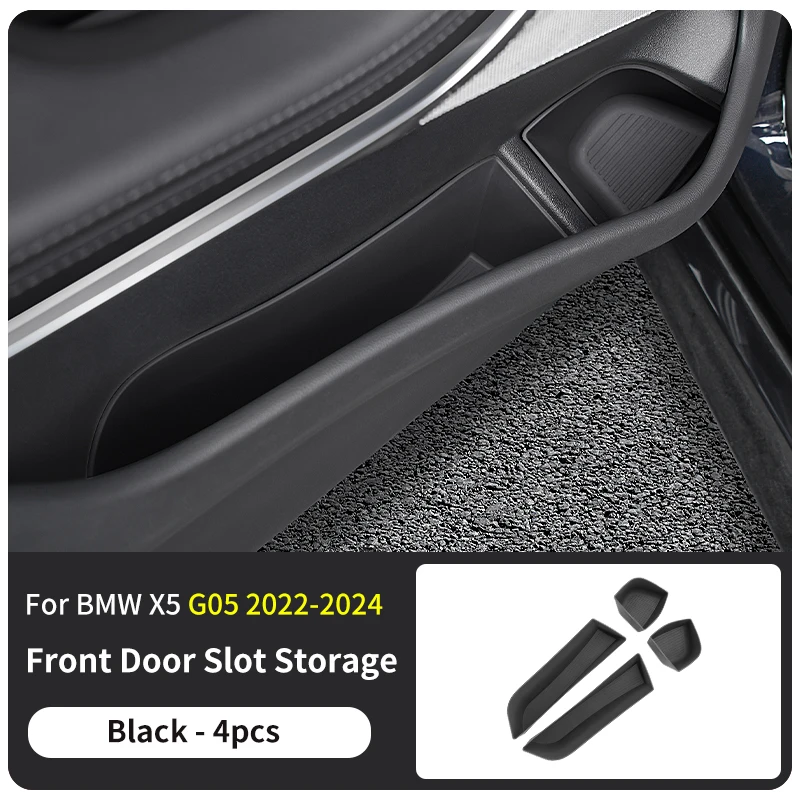 

4 шт. ящик для хранения боковых передних дверей автомобиля для BMW X5 G05 2022-2024 TPE слот для автомобильной двери органайзер лоток внутренний органайзер аксессуары