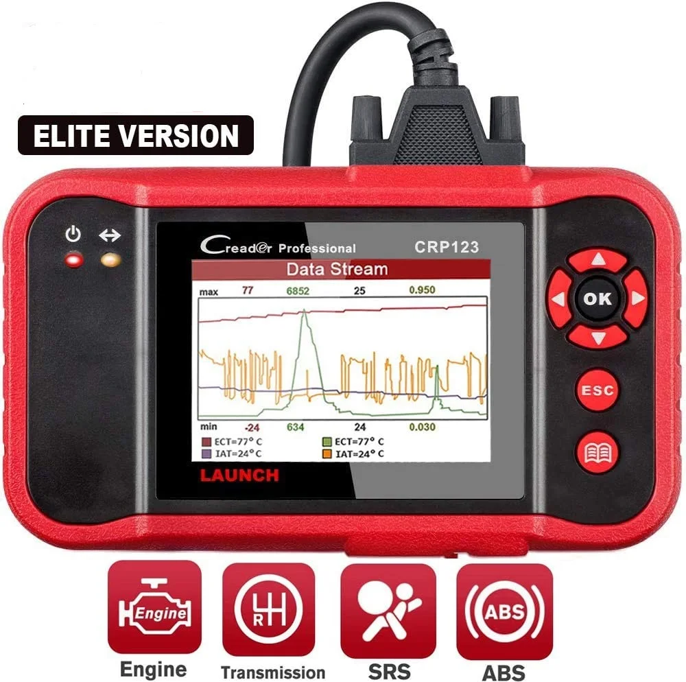 

LAUNCH CRP123 OBD2 Scanner Check Engine light tools Check ABS/SRS/Transmission Diagnostic Scan Tool SRS Code Reader Free Update