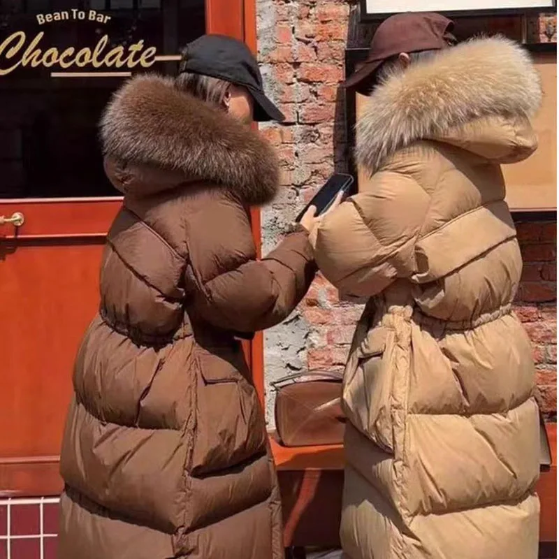 Зимний женский пуховик на белом утином пуху 2024 новая мода высокое качество